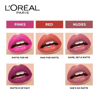 L&#039;oreal Paris Le Matte Velvety Full Coverage Lip Colour - 102 She&#039;s so Matte