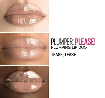 Maybelline Plumper, Please! Shaping Lip Duo - 200 Tease - Lip Filler - Lip Vergroter - Volle Lippen - Nude - 4 ml