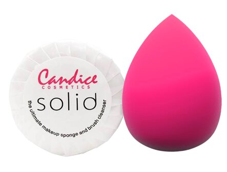 Candice Cosmetics - Makeup Blending Sponge + Brush Cleanser Soap - Pink - Makeup Spons - Zeep voor Kwasten - Kwastenreiniger - 
