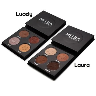 Muba - The LAURA - Eyeshadow Palette - Matte - by Andres Felipe - Oogmake-up - Oogschaduw Palette - 4 kleuren - 8 g