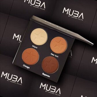 Muba - The LAURA - Eyeshadow Palette - Matte - by Andres Felipe - Oogmake-up - Oogschaduw Palette - 4 kleuren - 8 g