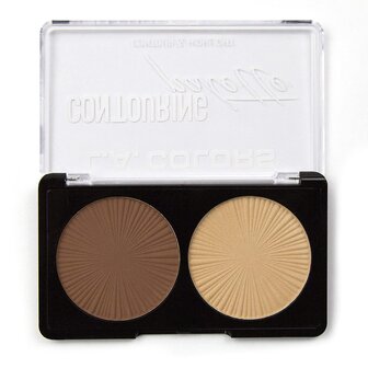 L.A. Colors - Contour &amp; Highlight - Contouring Palette - CBCP268 - Light Medium - 2 kleuren - 8 g