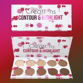 Beauty Creations - Contour &amp; Highlight Palette - 10 kleuren - Gezichtspalet - Makeup palette - 10GH - 100 g