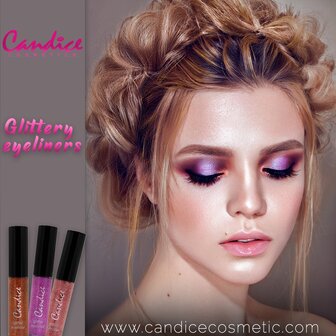 Candice Cosmetics - Glitter - 2 in 1 - Eyeliner &amp; Eyeshadow - GE02 - Chic Girl - Waterproof - Cruelty Free - Long Lasting -