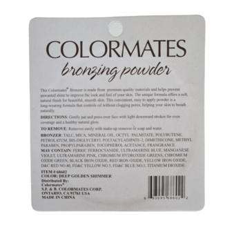 Colormates - Bronzing Powder - 68602 - Deep Golden Shimmer