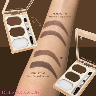 Kleancolor - Brow Kit Palette - Medium-Deep Brown