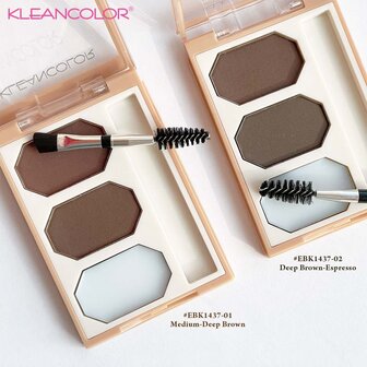 Kleancolor - Brow Kit Palette - Medium-Deep Brown