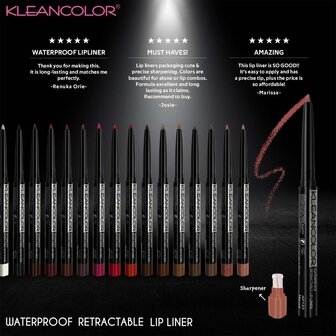 Kleancolor Retractable Waterproof Lip &amp; Eye Liner - AP124 - Hot Red