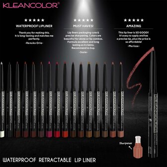 Kleancolor Retractable Waterproof Lip &amp; Eye Liner - AP101 - Black