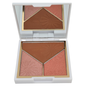 Amuse Triad Face Palette - 02 - Head Over Heels - Gezichtspalet - Bronzer, Highlight &amp; Blush - 11 g