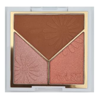 Amuse Triad Face Palette - 02 - Head Over Heels - Gezichtspalet - Bronzer, Highlight &amp; Blush - 11 g