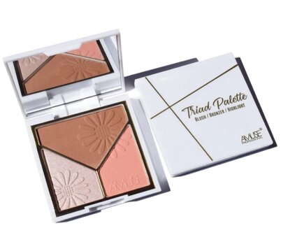 Amuse Triad Face Palette - 02 - Head Over Heels - Gezichtspalet - Bronzer, Highlight &amp; Blush - 11 g