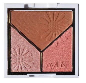 Amuse Triad Face Palette - 02 - Head Over Heels - Gezichtspalet - Bronzer, Highlight &amp; Blush - 11 g