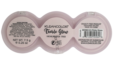 Kleancolor Treble Glow Highlighter Trio - 01 - Pinky Moon