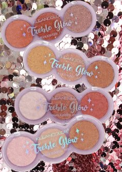 Kleancolor Treble Glow Highlighter Trio - 01 - Pinky Moon