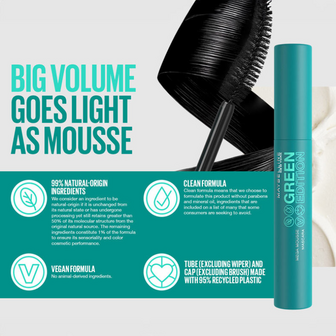 Maybelline Mega Mousse Mascara - Green Edition - 002 Very Black