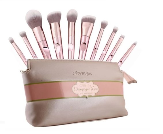 Beauty Creations Champagne Luxe 10pc Brush Set - 11BSRGP