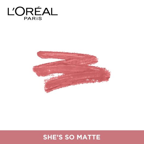 L'oreal Paris Le Matte Velvety Full Coverage Lip Colour - 102 She's so Matte