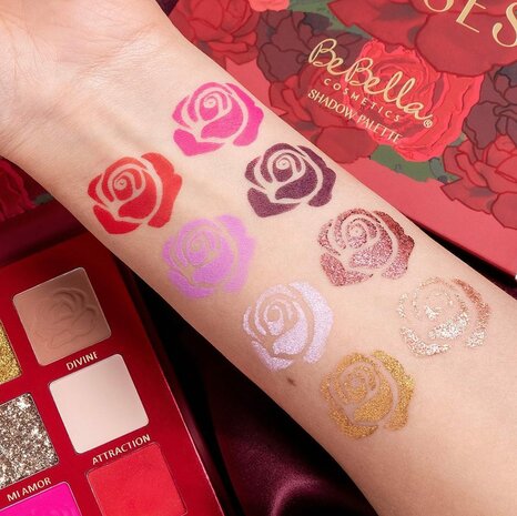 BeBella Cosmetics - Shady Of Roses - 16 kleuren - Oogschaduw Palette - BE16A - 16 g