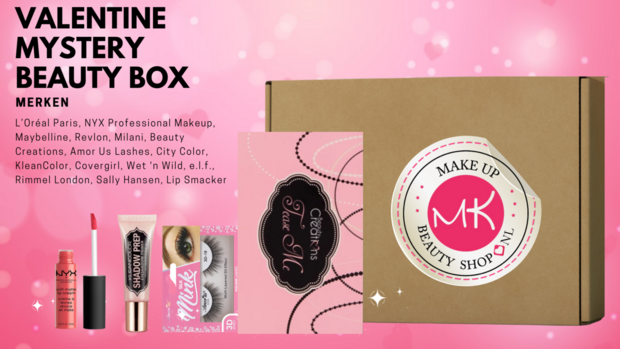 Valentine Make-Up Mystery Beauty Box | Valentijnscadeau voor haar| Make-up cadeau set | Make-up Geschenkset | Verrassingspakket