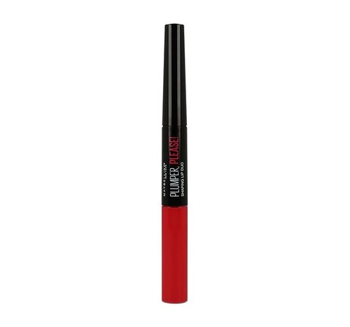 Maybelline Plumper, Please! Shaping Lip Duo - 235 Hot & Spicy - Lip Filler - Lip Vergroter - Volle Lippen - Rood - 4 ml