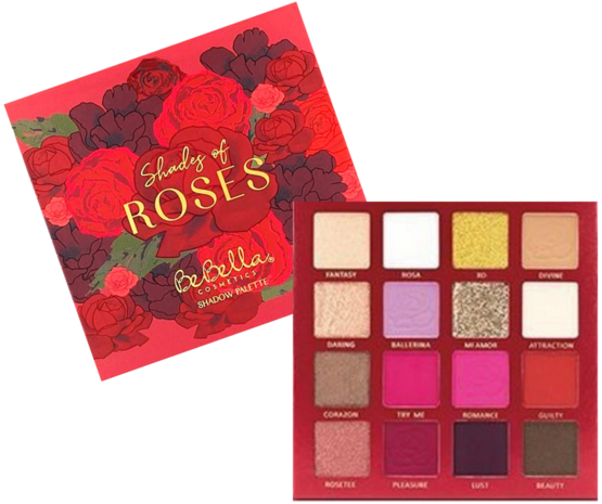 BeBella Cosmetics - Shady Of Roses - 16 kleuren - Oogschaduw Palette - BE16A - 16 g