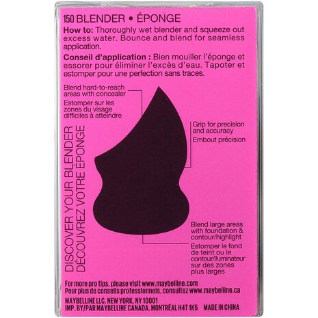 Maybelline Facestudio Master - 150 Blender - Make Up Sponsje - Makeup Blending Sponge - 1 Stuk - Zwart - 12 g