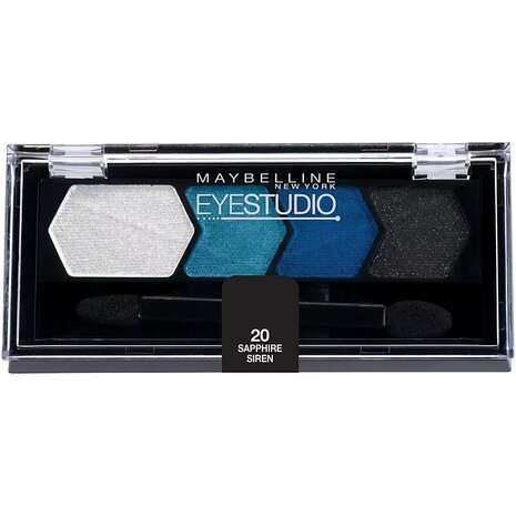 Maybelline - Eyestudio - Color Plush - Silk - Eyeshadow - Quad Palette - 20 - Sapphire Siren - Oogschaduw - Groen - 2.5 g