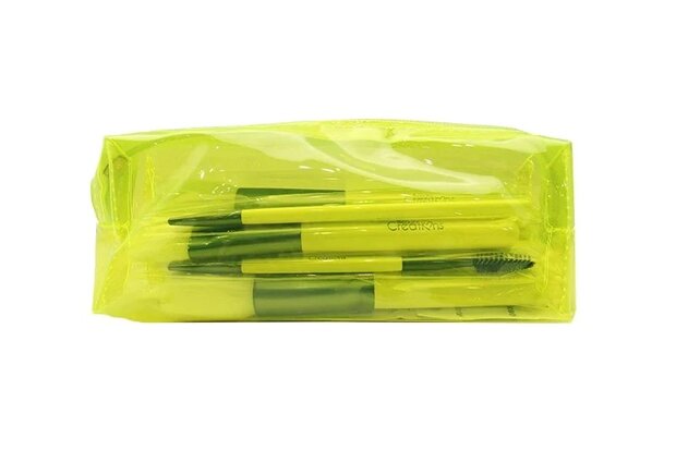 Beauty Creations - Dare To Be Bright - Boujee - 15 delige - NEON YELLOW - Make-up kwasten set - Inclusief etui - 15NBc - NEON -