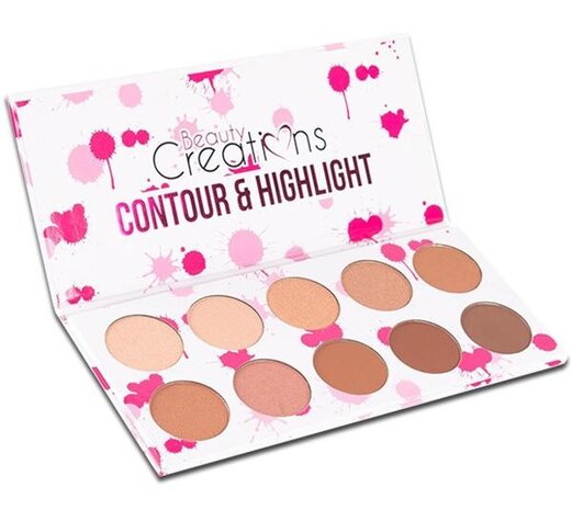 Beauty Creations - Contour & Highlight Palette - 10 kleuren - Gezichtspalet - Makeup palette - 10GH - 100 g