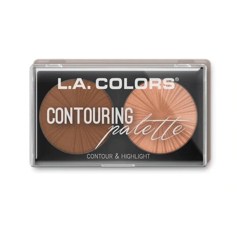 L.A. Colors - Contour & Highlight - Contouring Palette - CBCP268 - Light Medium - 2 kleuren - 8 g