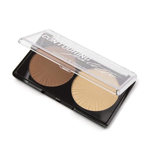 L.A. Colors - Contour & Highlight - Contouring Palette - CBCP268 - Light Medium - 2 kleuren - 8 g