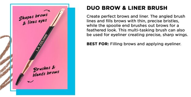 L.A. Colors - PRO - Duo - Brow & Liner Brush - CBR418