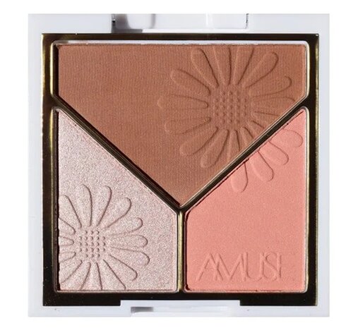 Amuse Triad Face Palette - 01 - Love Birds - Gezichtspalet - Bronzer, Highlight & Blush - 11 g