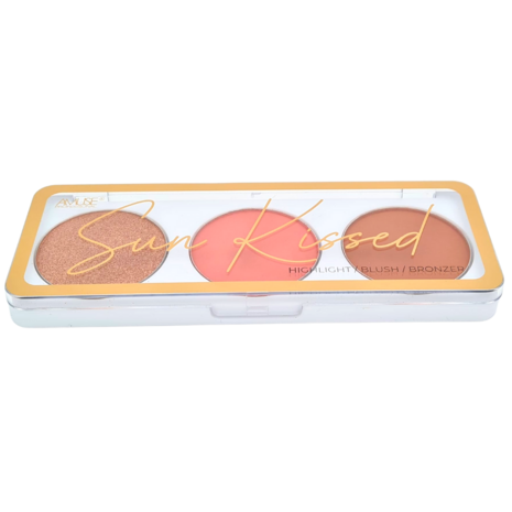 Amuse Sun Kissed Face Palette - 03 - Deep - Gezichtspalet - Bronzer, Highlight & Blush - 15 g