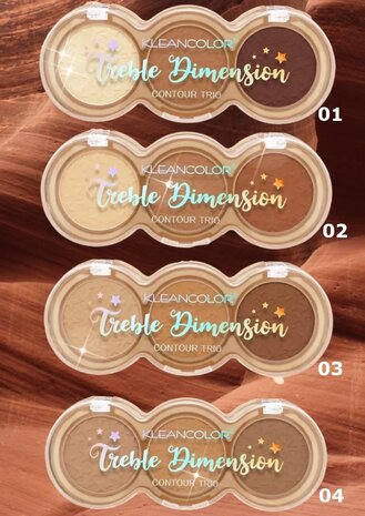 Kleancolor Treble Dimension Contour Trio - 03 - Tan Shadow - Contour - 7.5 g