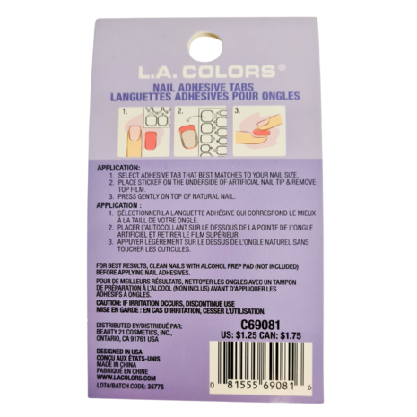 LA Colors - Nail Adhesive Tabs - 24 stuks - 081 Clear