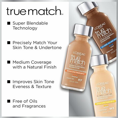 L'Oréal Paris True Match Super Blendable Makeup Foundation - N5.5 - Perfect Beige