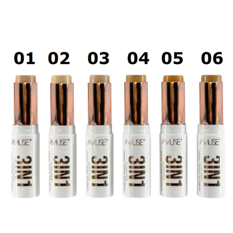 Amuse - 3IN1 Glam Stick - 06 Toast - Foundation - Concealer - Spot Corrector - 10 g