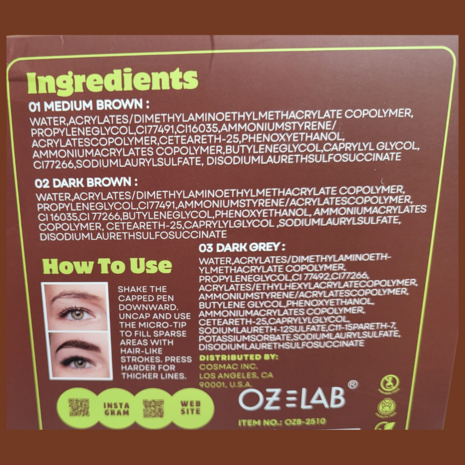 Oz Lab Beauty - Fill Me In - 01 Medium Brown