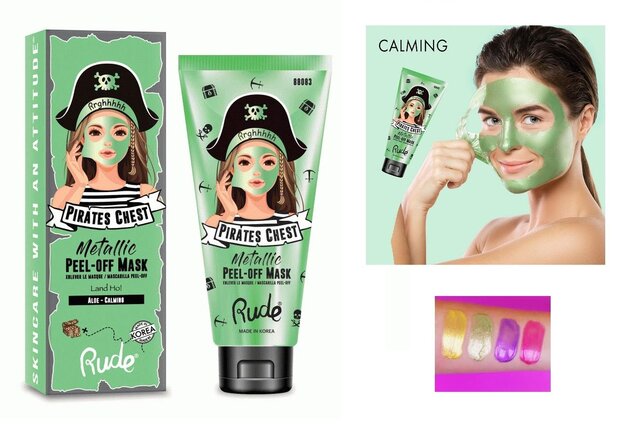 Rude Cosmetics Pirates Chest Peel-Off Mask Land Ho! - Gezichtsmasker - Aloe - Calming