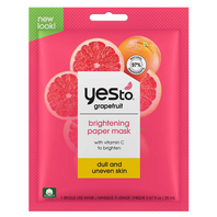 Yes To Grapefruit - Brightening Paper Mask - VEGAN - Doffe en Oneffen huid - Gezichtsverzorging - Gezichtsmasker - 1 Single Use Face Mask - 10 ml Yes To Grapefruit - Brightening Paper Mask - VEGAN - Doffe en Oneffen huid - Gezichtsverzorging - Gezichtsmasker - 1 Single Use Face Mask - 10 ml