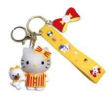 Tashanger Geel - Sleutelhanger voor Auto of Tas – Dames Accessoire – Hello Kitty Stijl – Niet-officieel – Japanse Kawaii