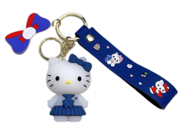Tashanger Donker Blauw - Sleutelhanger voor Auto of Tas – Dames Accessoire – Hello Kitty Stijl – Niet-officieel – Japanse Kawaii